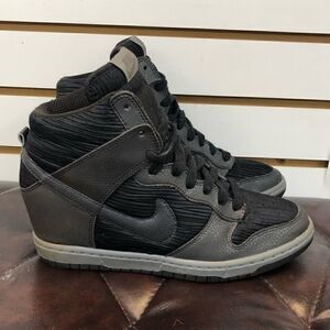 Nike Dunk Sky Hi Gray Black Metallic Hidden Wedge 528899-015 Sz 9.5 US RARE